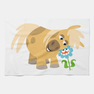 Tender Cartoon Pony and Flower Kitchen Towel