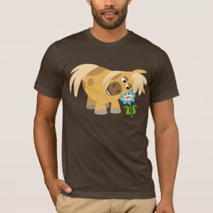 Tender Cartoon Pony and Flower T-shirt