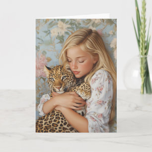 Tender Embrace with Leopard Card