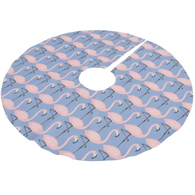 Tender Flamingo Pattern Brushed Polyester Tree Skirt (Angled)