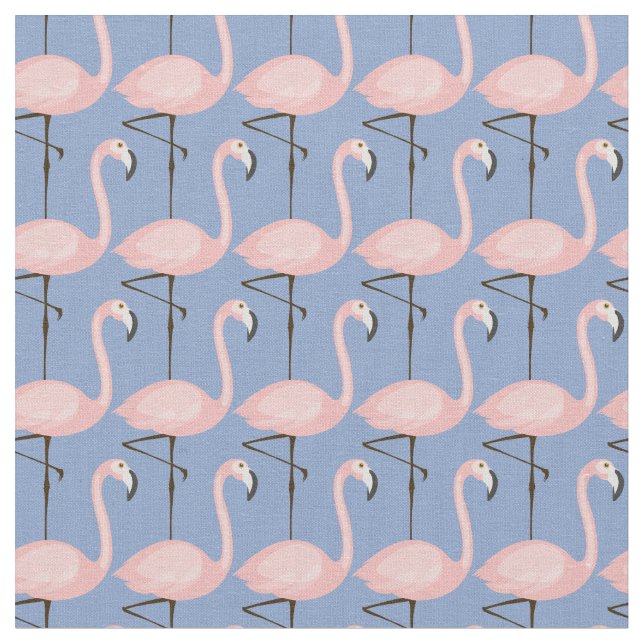 Tender Flamingo Pattern Fabric (Close Up)