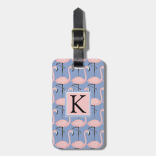 Tender Flamingo Pattern   Monogram Luggage Tag