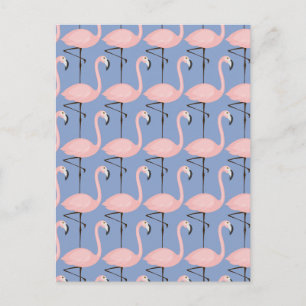 Tender Flamingo Pattern Postcard