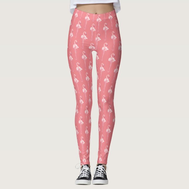 Tender Flamingo Series Design 2  Leggings (Front)