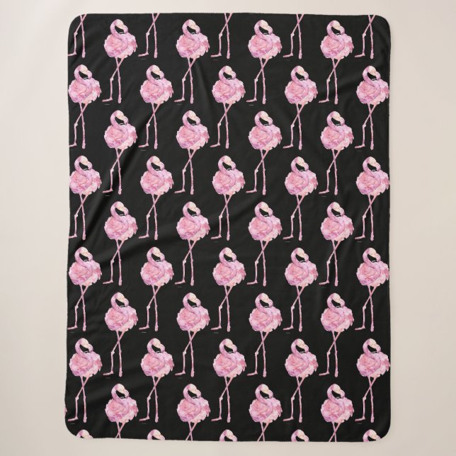 Tender Flamingo Series Design 3 Fleece Blanket (Front)