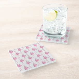 Tender Flamingo Series Design 3 Glass Coaster