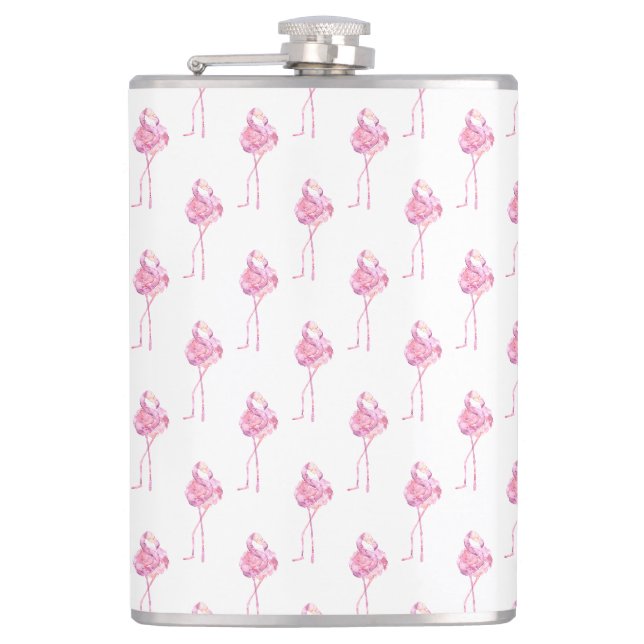 Tender Flamingo Series Design 3 Hip Flask (Front)