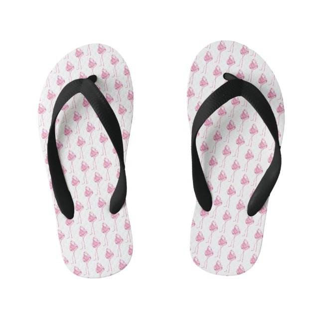 Tender Flamingo Series Design 3  Kid's Flip Flops (Footbed)