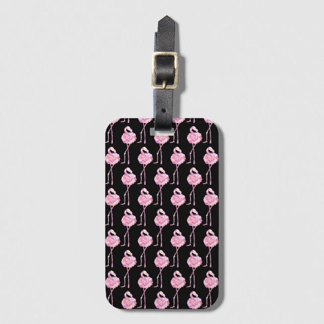 Tender Flamingo Series Design 3  Luggage Tag (Front Vertical)