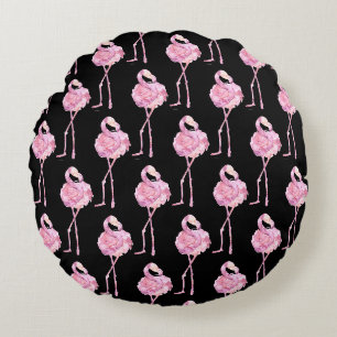 Tender Flamingo Series Design 3 Round Pillow