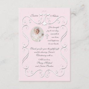 Tender Heart Pink Religious Photo Thank You Card