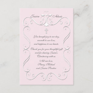 Tender Heart Pink Religious Thank You Vertical Card