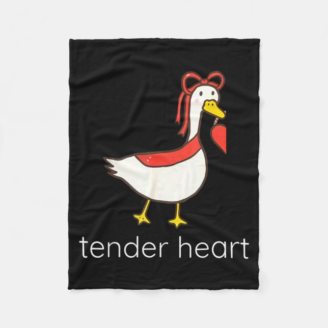 Tender Heart Steady Love Funny Goose Couple Matchi Fleece Blanket (Front)