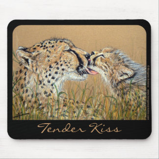 Tender Kiss Cheetah Baby & Mum mousepad