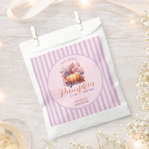 Tender Lilac Little Pumpkin Baby Shower Favour Bags