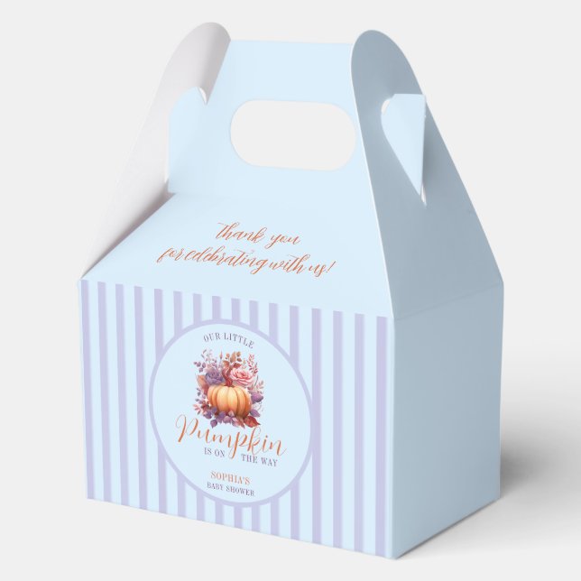 Tender Little Pumpkin Is On The Way Baby Shower  Favour Box (Front)