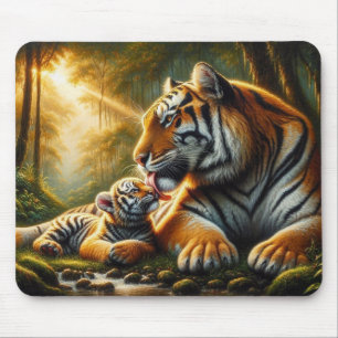 Tender Moment in Nature Painting Mouse Mat