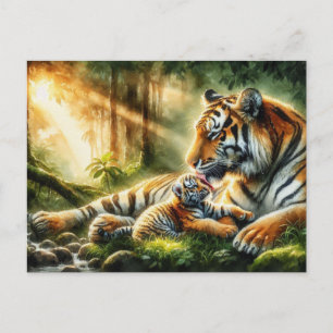 Tender Moment in Nature Painting Postcard