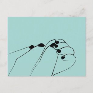 Tender Monochrome Mum Baby Hands Postcard