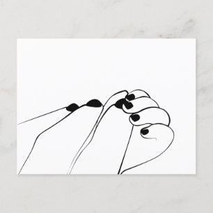 Tender Monochrome Mum Baby Hands Postcard