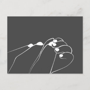 Tender Monochrome Mum Baby Hands Postcard