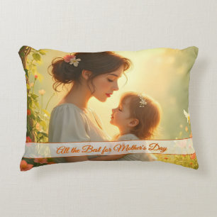 Tender Motherly Love in Blooming Light Decorative Cushion