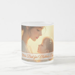 Tender Motherly Love in Blooming Light Frosted Glass Coffee Mug