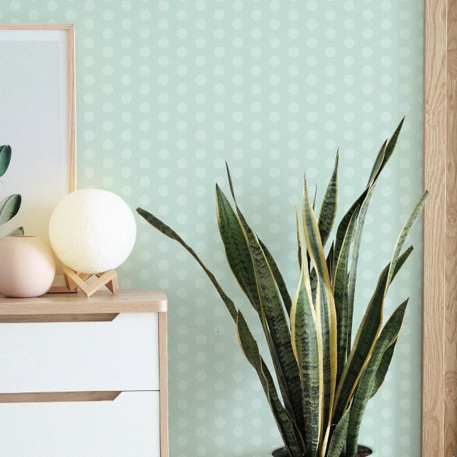 Tender Pastel Mint Green Polkadot Wallpaper (Creator Uploaded)