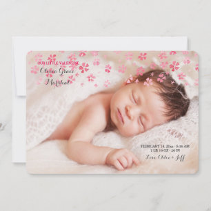 Tender Petals Photo Birth Announcement