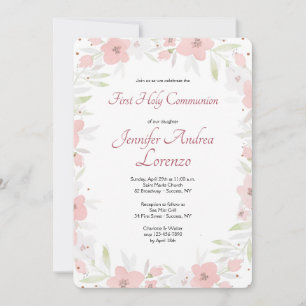 Tender Pink Floral Invitation