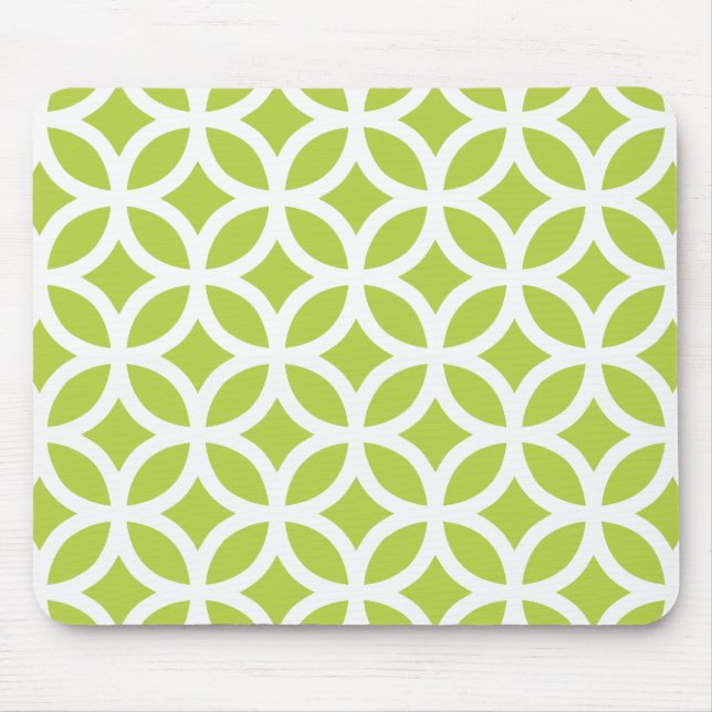 Tender Shoots Green Geometric Mouse Mat (Front)