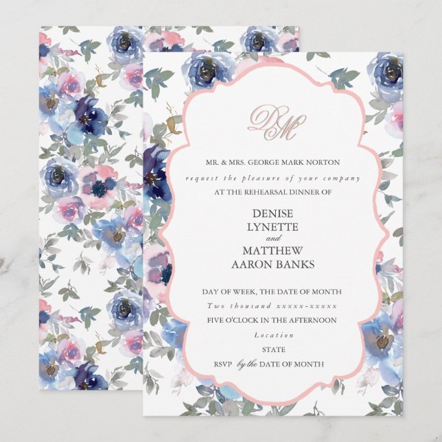 Tender Wedding Set Gossamer Pink Invitation (Front/Back)