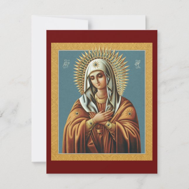 Tenderness icon of the Mother of God prayer card (Front)