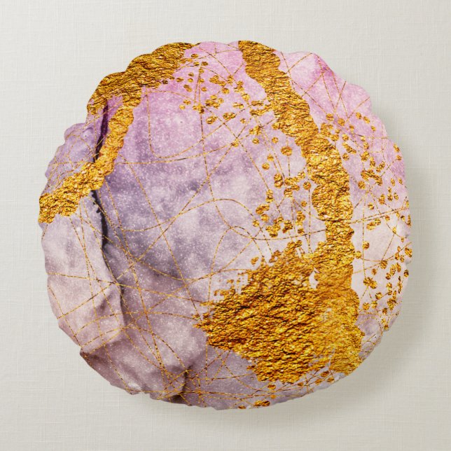 Tenderness in pastel colours. Unique creativity. I Round Cushion (Front)