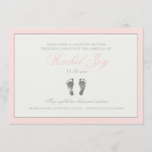 Tenderness Pink Birth Announcement