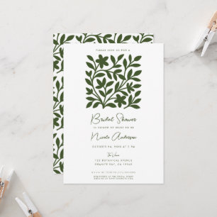 Tendril Garden Green Vine Floral Bridal Shower Invitation