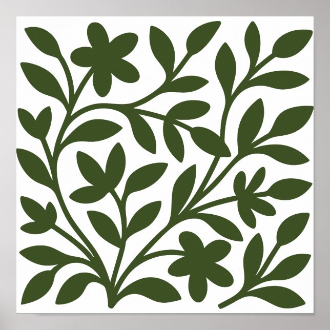 Tendril Garden Green Vine Floral Leaves Poster (Front)