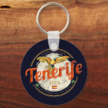 Tenerife and Parrot Canary Islands Spain Vintage Key Ring<br><div class="desc">Tenerife and Parrot Spain vintage souvenir for Canary Islands vacation. Tenerife with retro parrot Canary Islands design as a souvenir for the beach and ocean. Lifestyle for Tenerife backpackers and palm trees and volcano trip. Tenerife in Spain Vintage Canary Islands Souvenir. Tenerife in the Atlantic design for travel to the...</div>