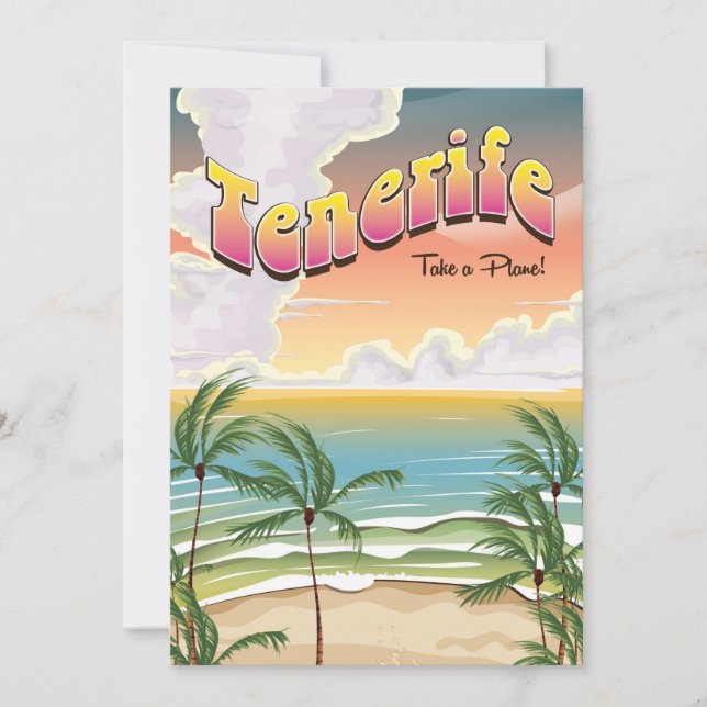 Tenerife beach Holiday poster Card (Front)