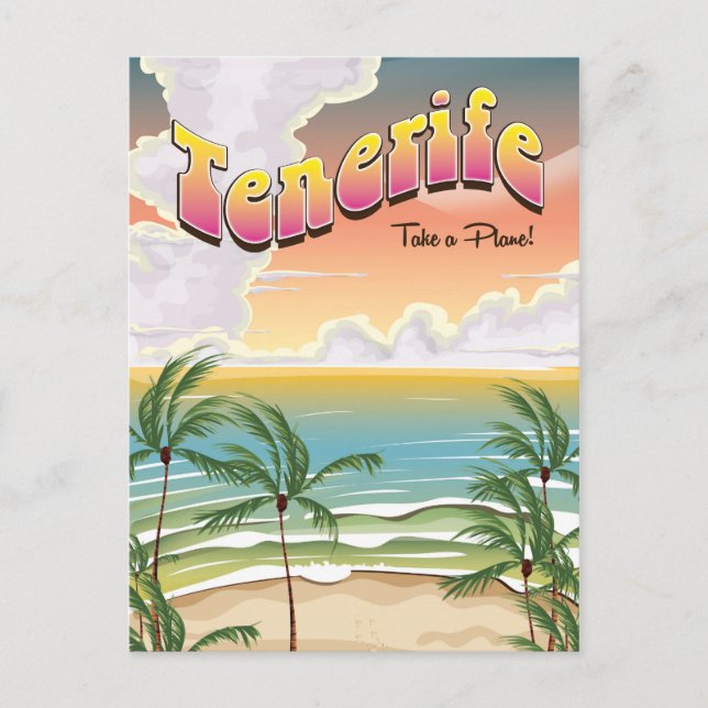 Tenerife beach Holiday poster Postcard (Front)