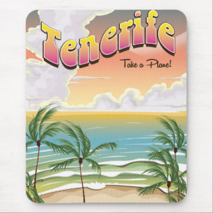 Tenerife Canary island travel poster Mouse Mat