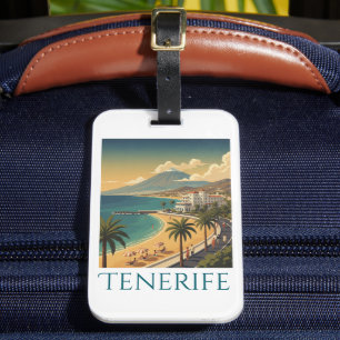 Tenerife Canary Islands Vintage Coastal Travel Luggage Tag
