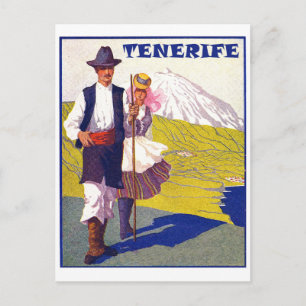 Tenerife, couple of villagers, Spain, vintage Postcard