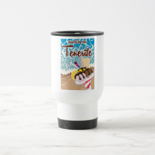 Tenerife ice cream cartoon travel poster mug