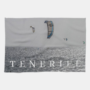 Tenerife kite-surfers tea towel