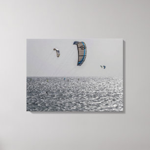 Tenerife kite surfers view canvas print