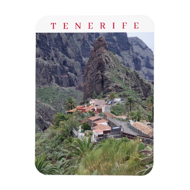 Tenerife Masca panoramic view fridge magnet (Vertical)