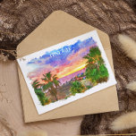 Tenerife Spain Canary Island vintage travel Postcard<br><div class="desc">Beautiful Tenerife Spain artwork showing the amazing landscape of the canary island. Works great as a souvenir and gift idea.</div>