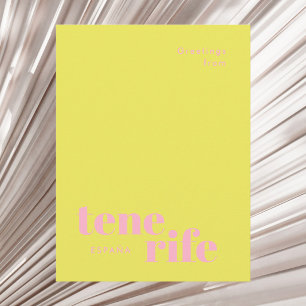 Tenerife Spain modern typography Postcard