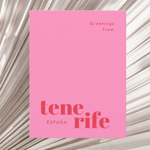 Tenerife Spain modern typography Postcard